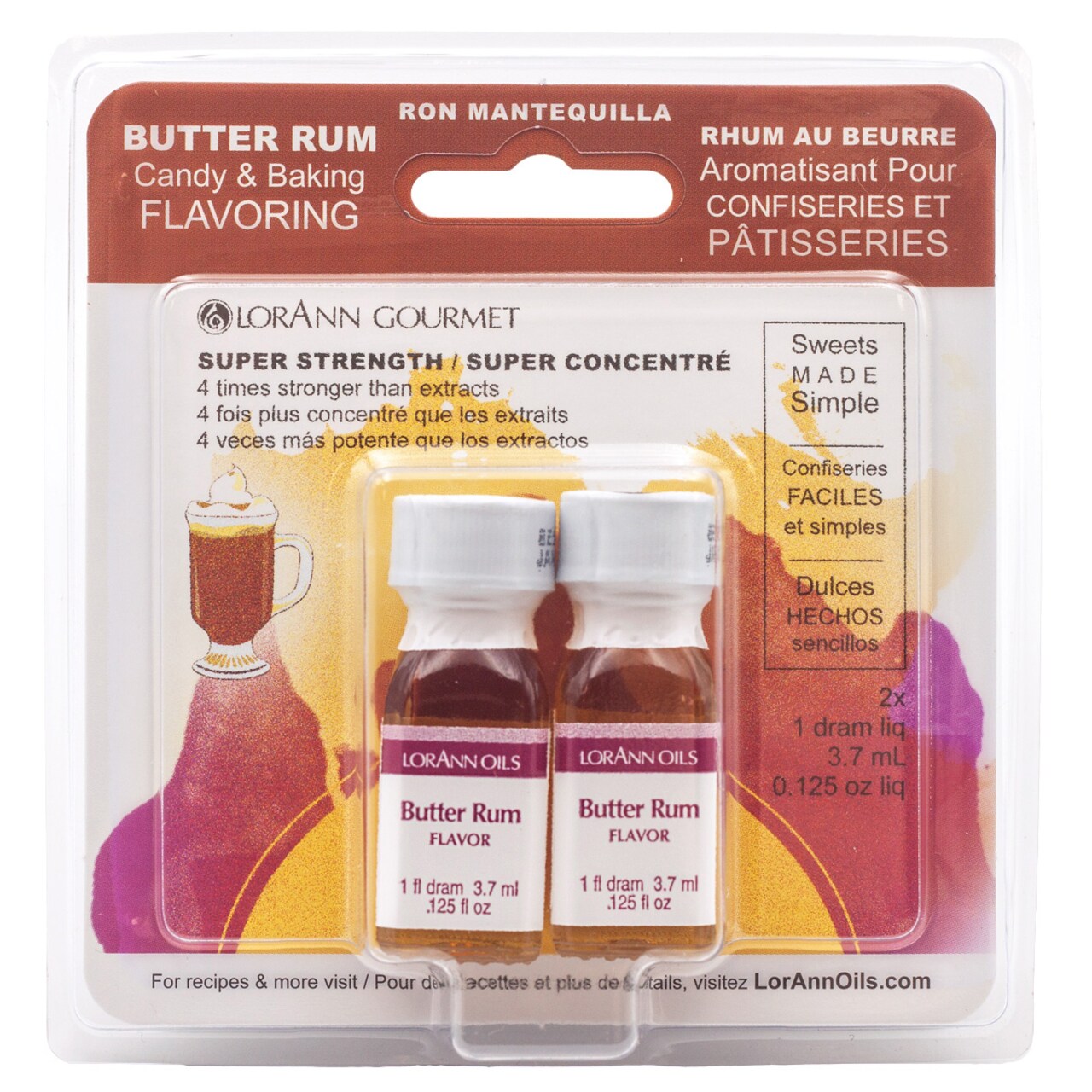 LorAnn Oils Butter Rum Super Strength Flavor, 1 Dram Twin Pack